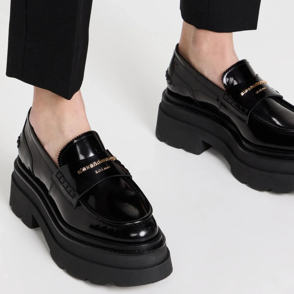 Alexander Wang Black Platform Loafers - Picture 7 of 9